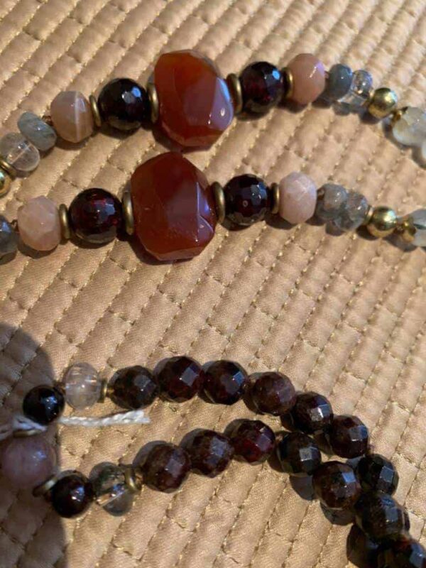 Gemstone necklace with Amethyst and silk tassel-1