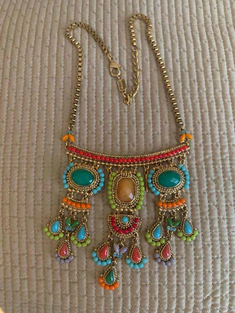 Poggi necklace in gold with colored stones from paris