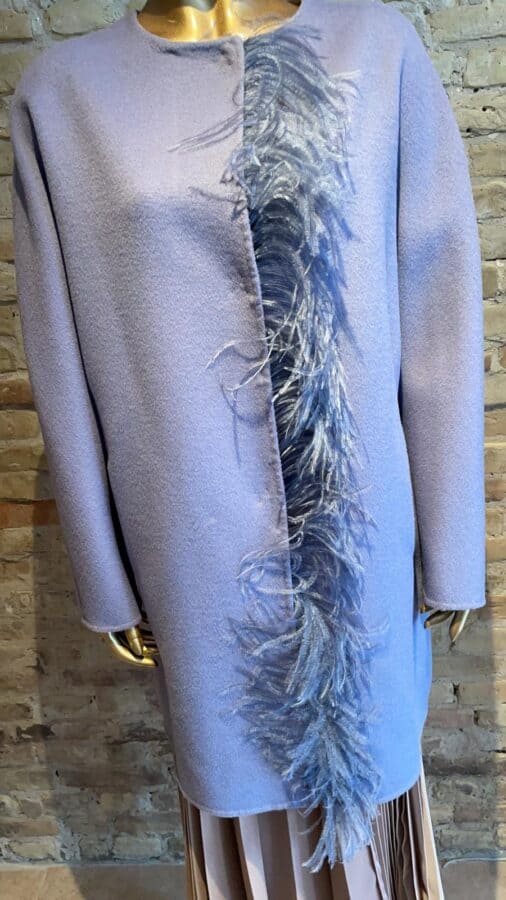 Seventy Light coat with feather detail