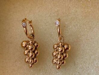 Georg Jensen grape earrings in rose gold and diamonds