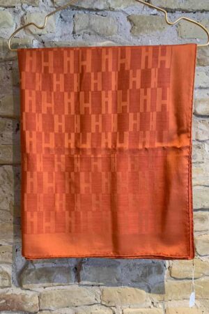 Hermes logo scarf in orange - rock vintage