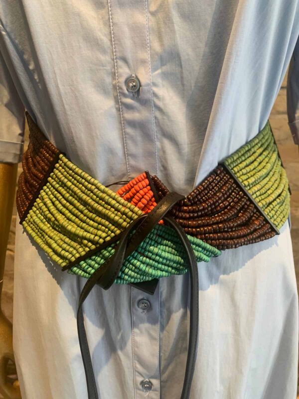 Monies pearl tie belt in multi color