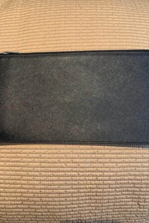 Black large zip wallet for travel