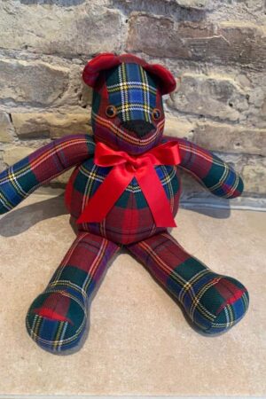 Hand made Teddy bear in red tartan